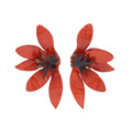 Pendientes Media Flor Roja