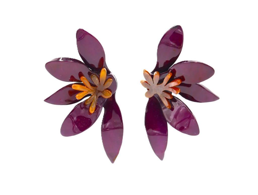 Pendientes Media Flor Morada