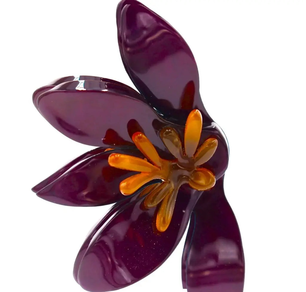 Pendientes Media Flor Morada