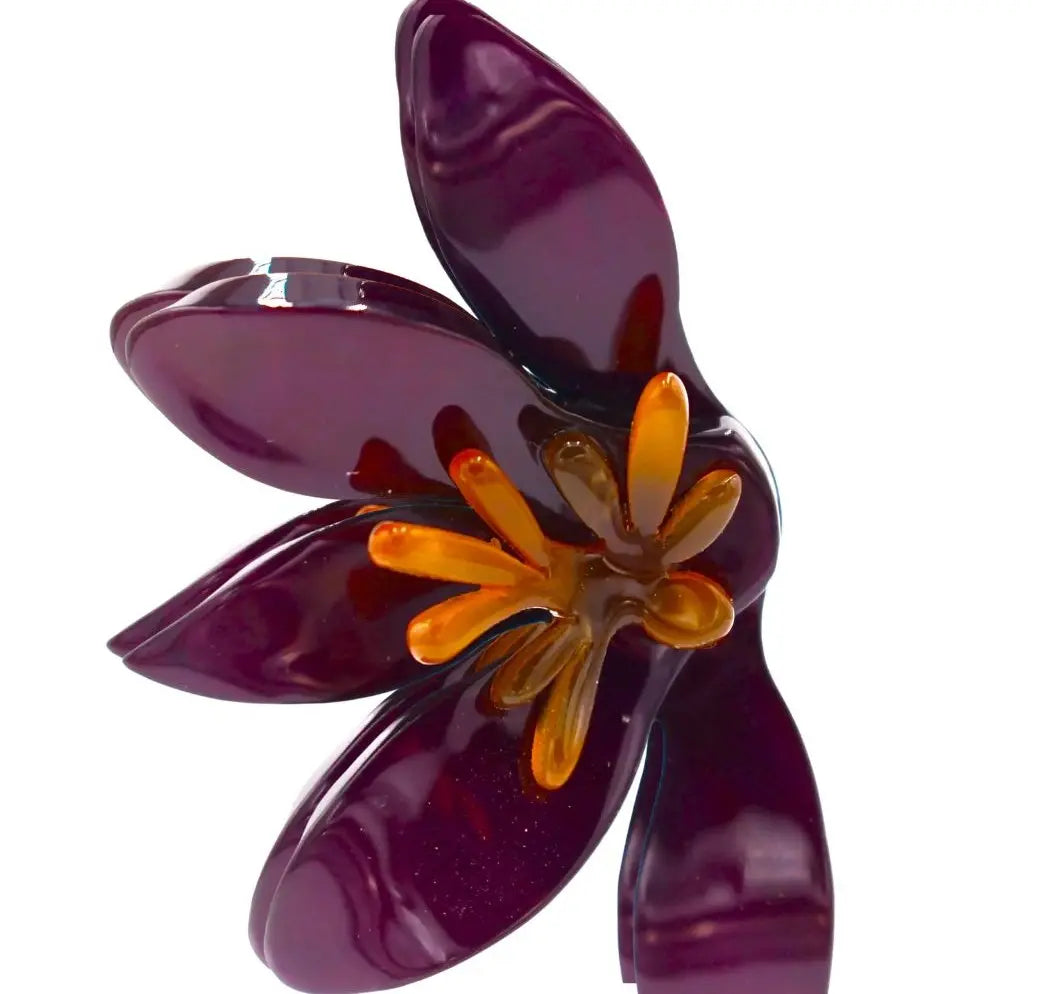 Pendientes Media Flor Morada