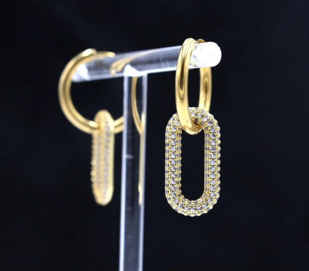 Pendientes Óvalo y Cristal