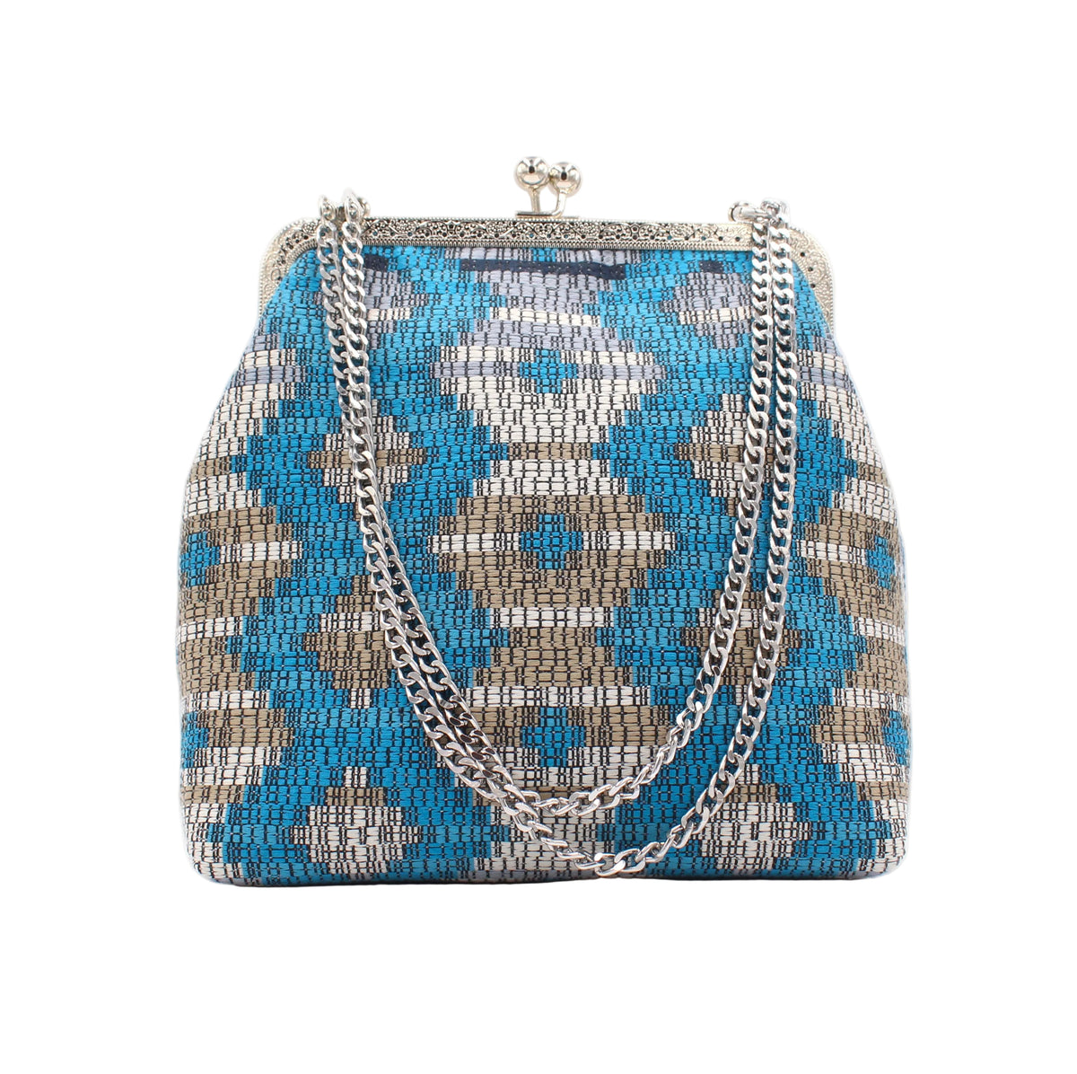 Bolso Rombos Turquesa